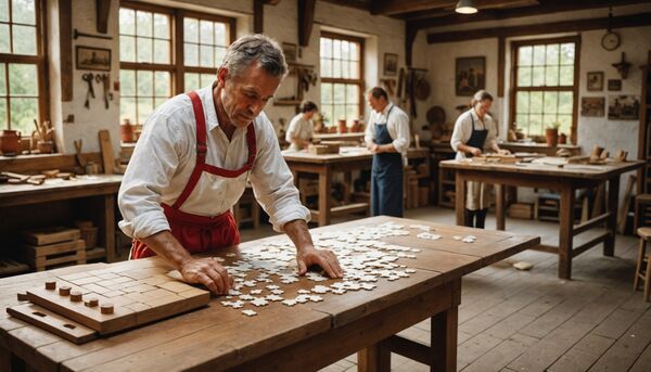 Traditions basques reconstituees en puzzles
